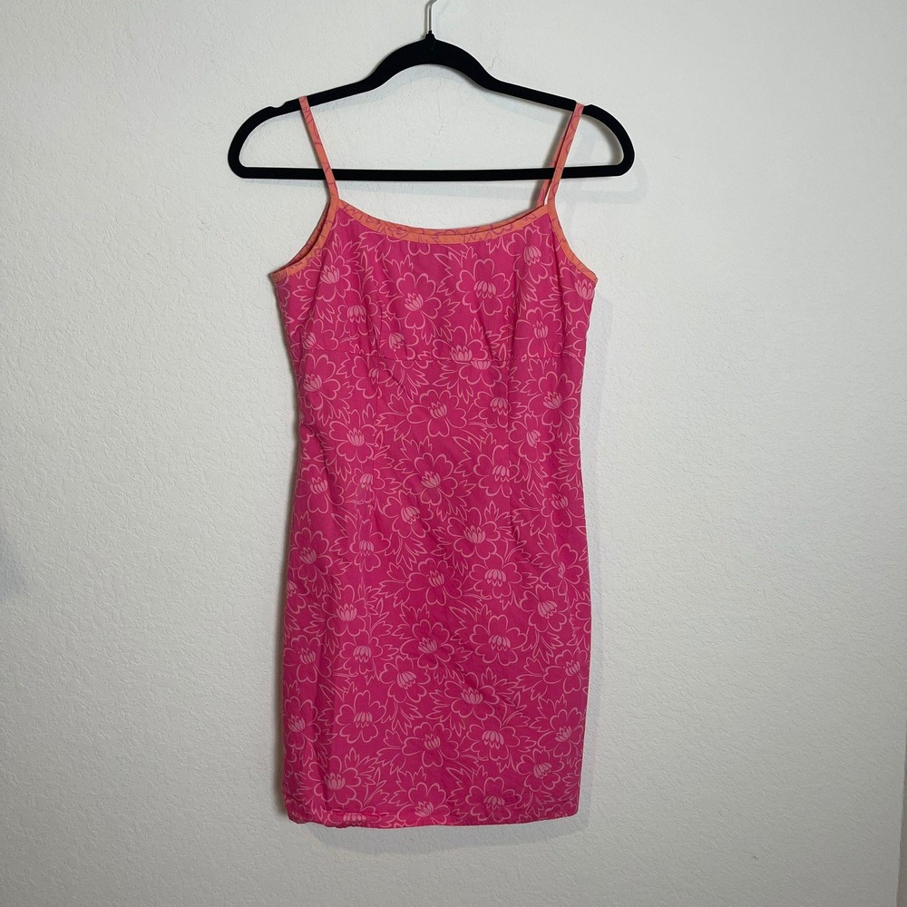 Ann Taylor LOFT Pink Floral Mini Dress Sleeveless Babydoll y2k chic 2P retro
